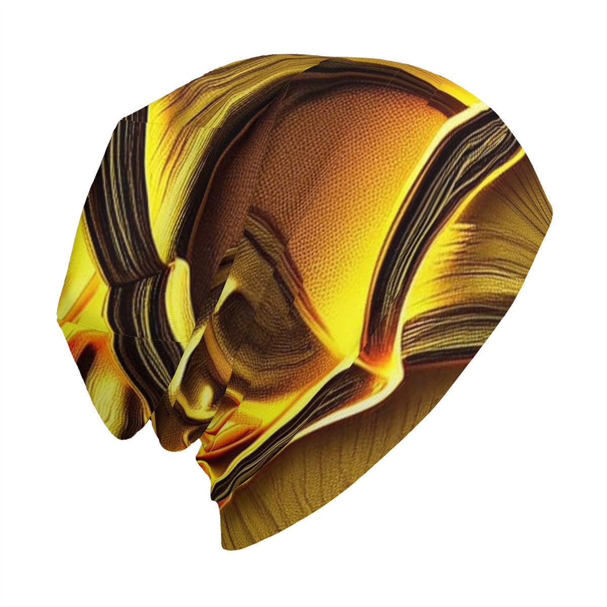 Mushroom Print Adult Fashion Knitted Beanie, 95% Polyester and 5% Spandex