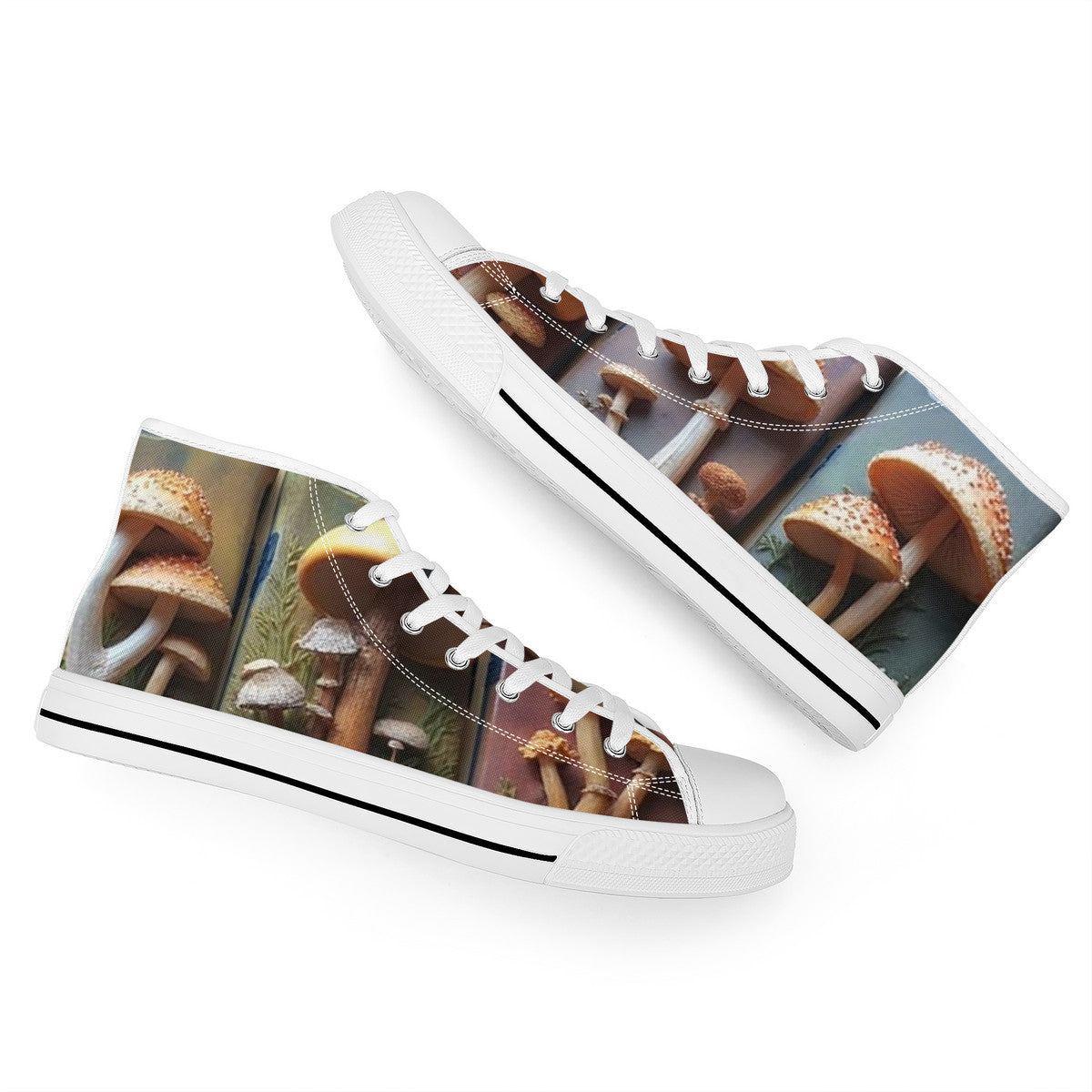 FWS High-Top Canvas Shoes With Customized Tongue - White