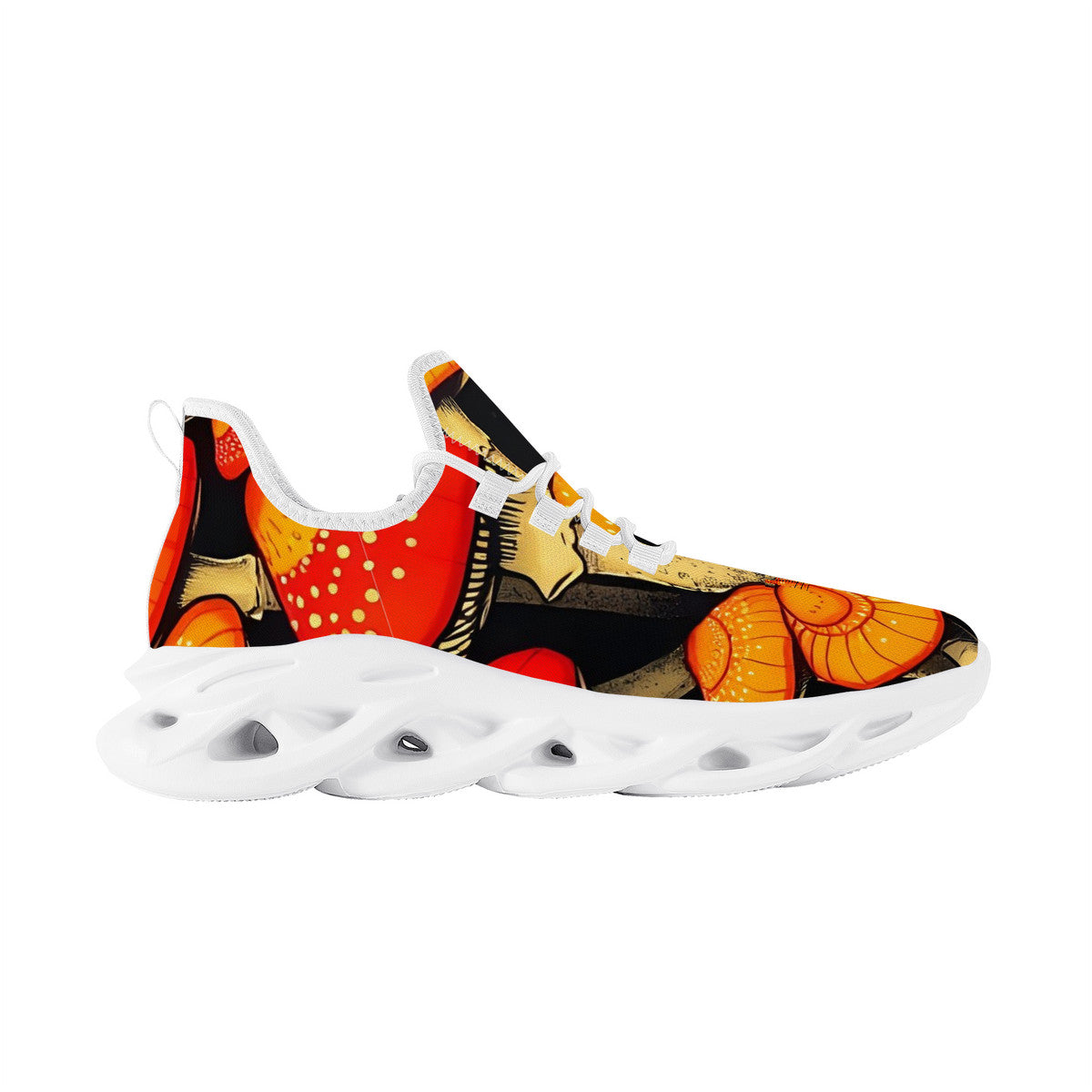Mushroom Custom Design print Flex Control Sneaker - White Sole