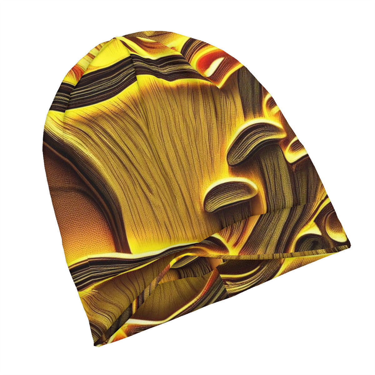 Mushroom Print Adult Fashion Knitted Beanie, 95% Polyester and 5% Spandex