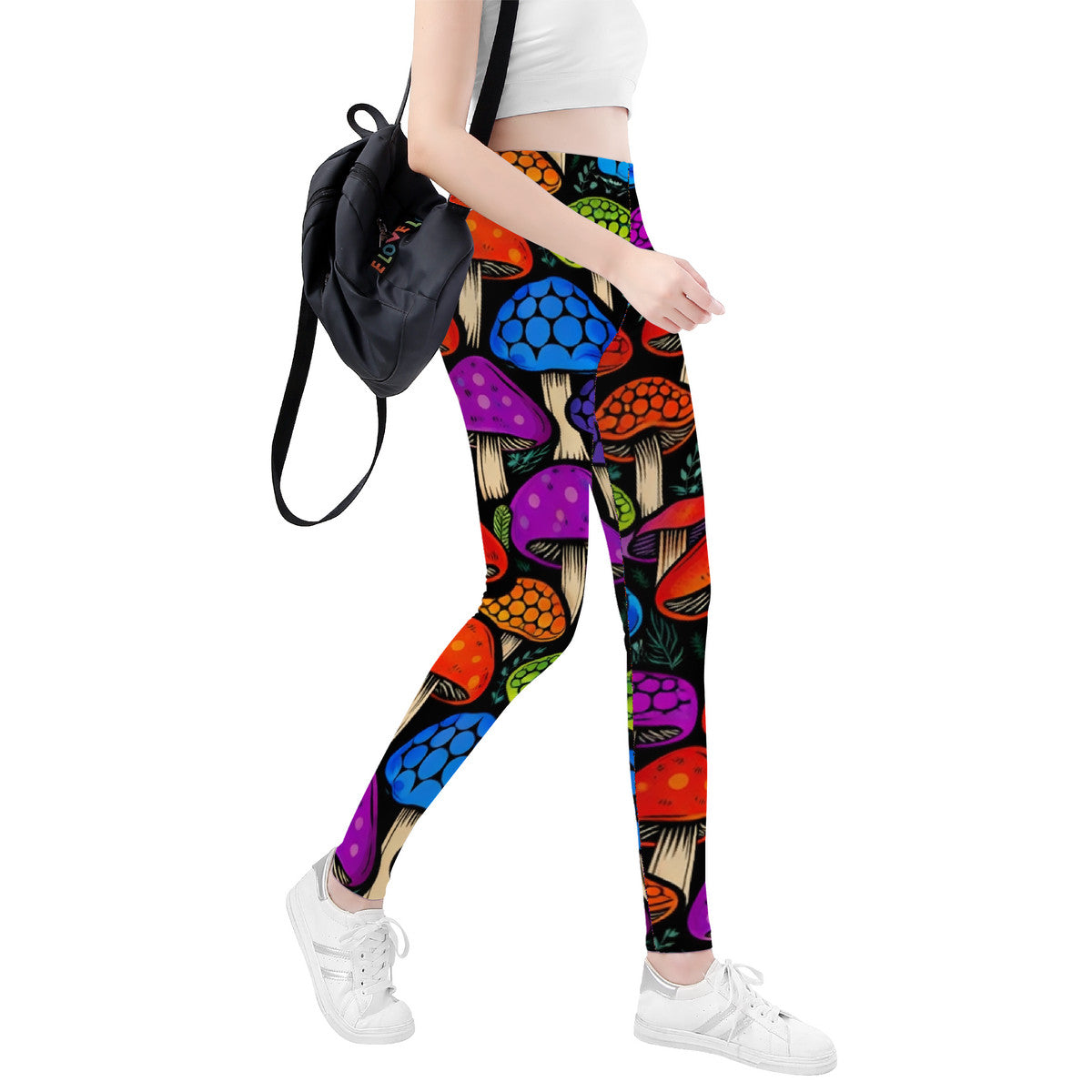 Bright Custom Mushroom Design All-Over Print Yoga Leggings