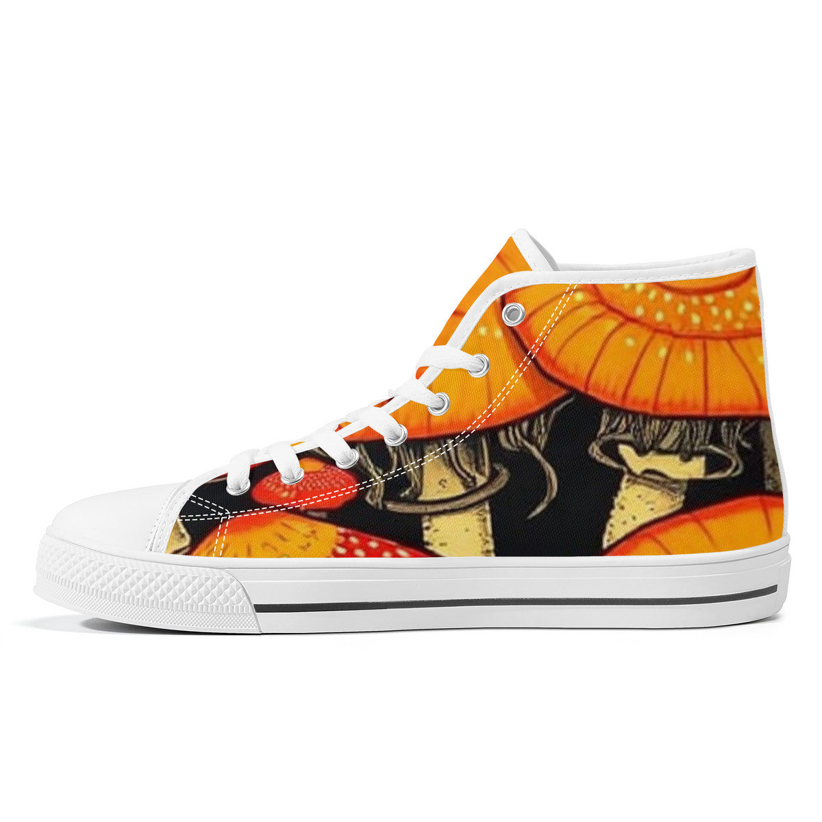 FWS High-Top Canvas Shoes With Customized Tongue - White