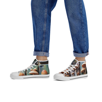 FWS High-Top Canvas Shoes With Customized Tongue - White