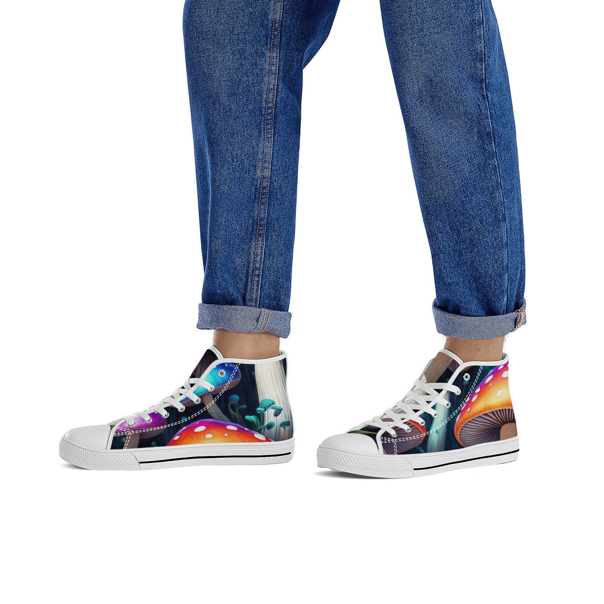 FWS High-Top Canvas Shoes With Customized Tongue - White