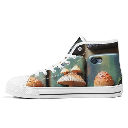 FWS High-Top Canvas Shoes With Customized Tongue - White