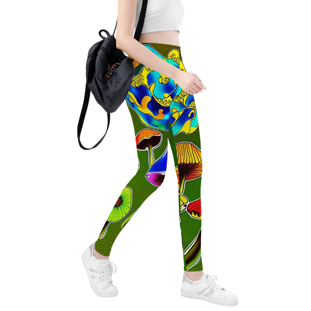Custom Design Mushroom All-Over Print Yoga Leggings