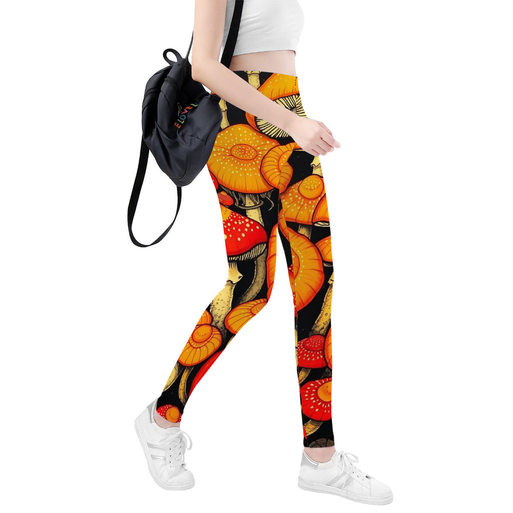 Custom Design Mushroom All-Over Print Yoga Leggings