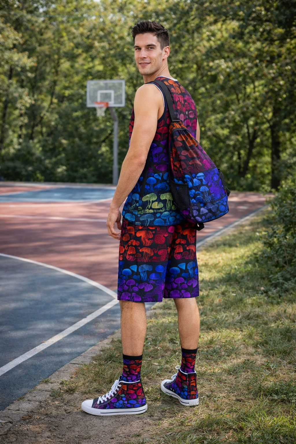 Mystic Shroomscape Sling Bag – Your Adventure Just Got Wilder