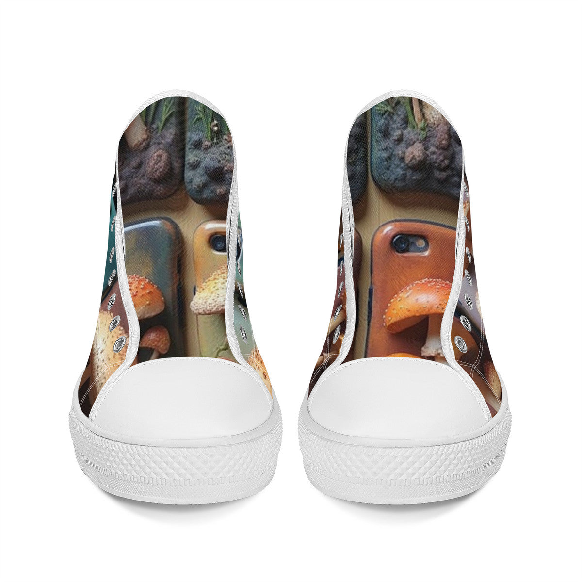 FWS High-Top Canvas Shoes With Customized Tongue - White