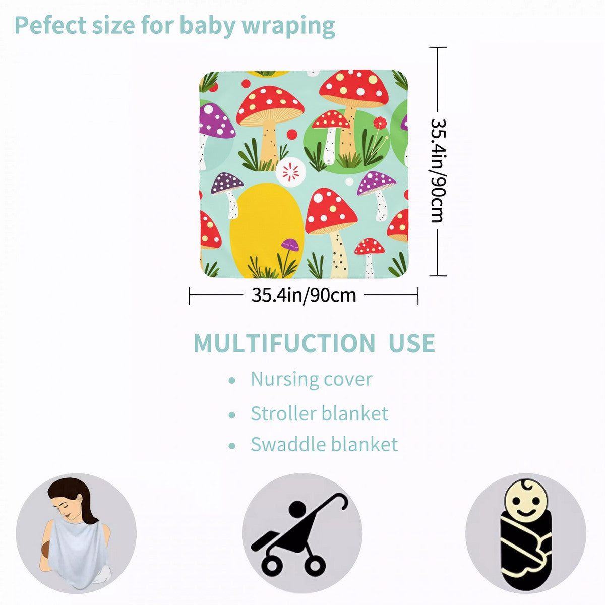 🍄✨ Baby Swaddle Blanket🍄✨
