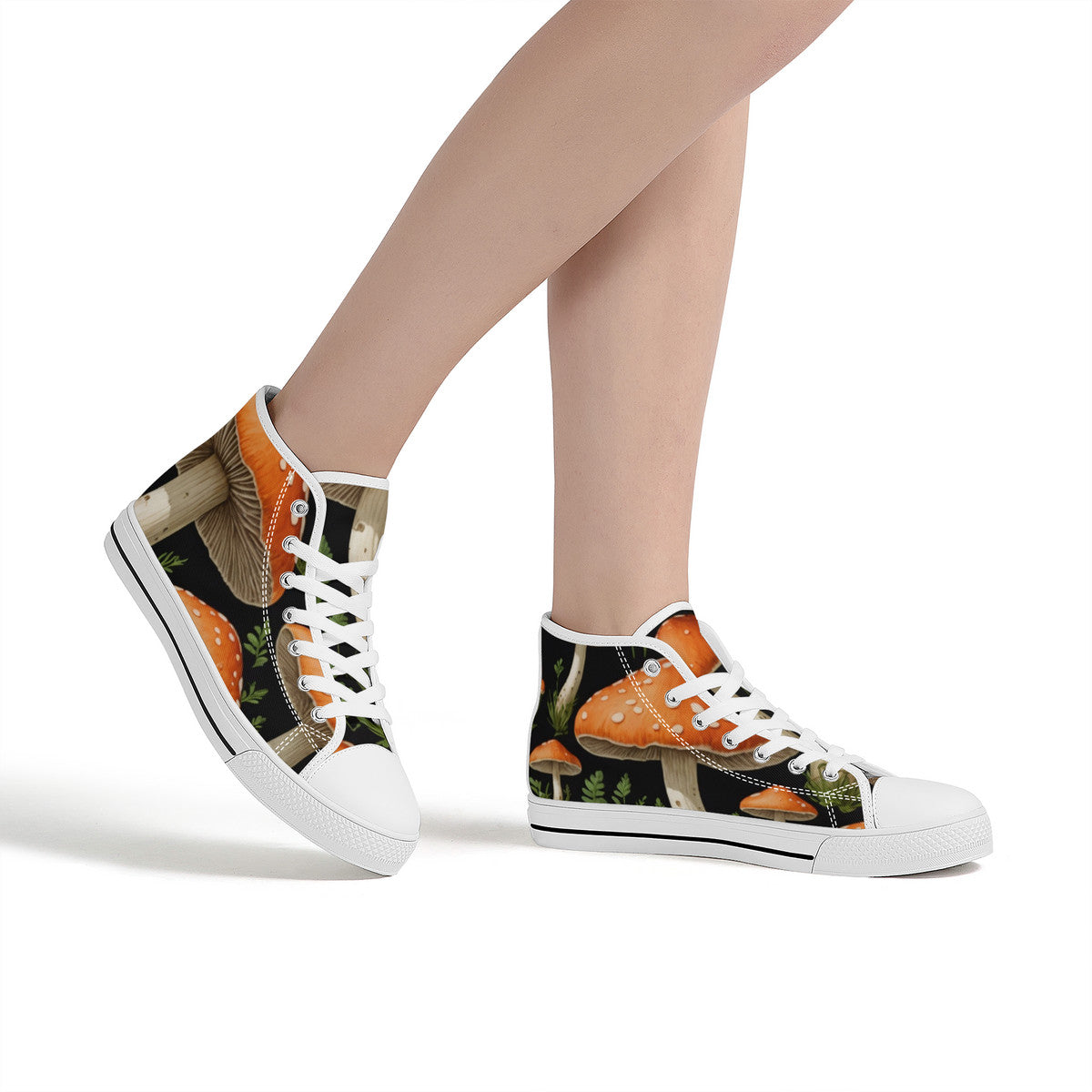 FWS High-Top Canvas Shoes With Customized Tongue - White