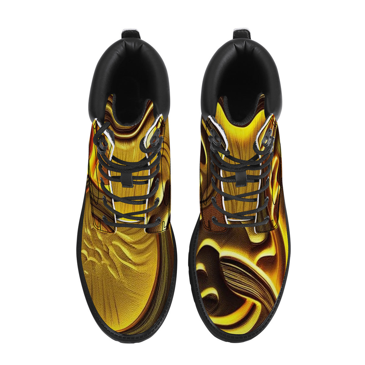 Golden Mushrooms Special Edition Synthetic Leather Boots - Vegan Waterproof All-Season Boots