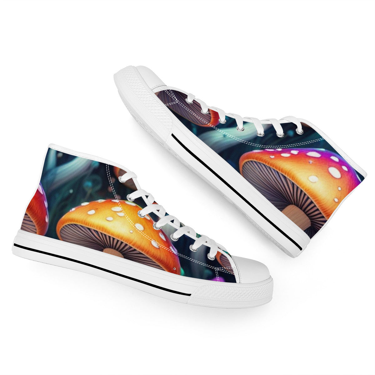 FWS High-Top Canvas Shoes With Customized Tongue - White