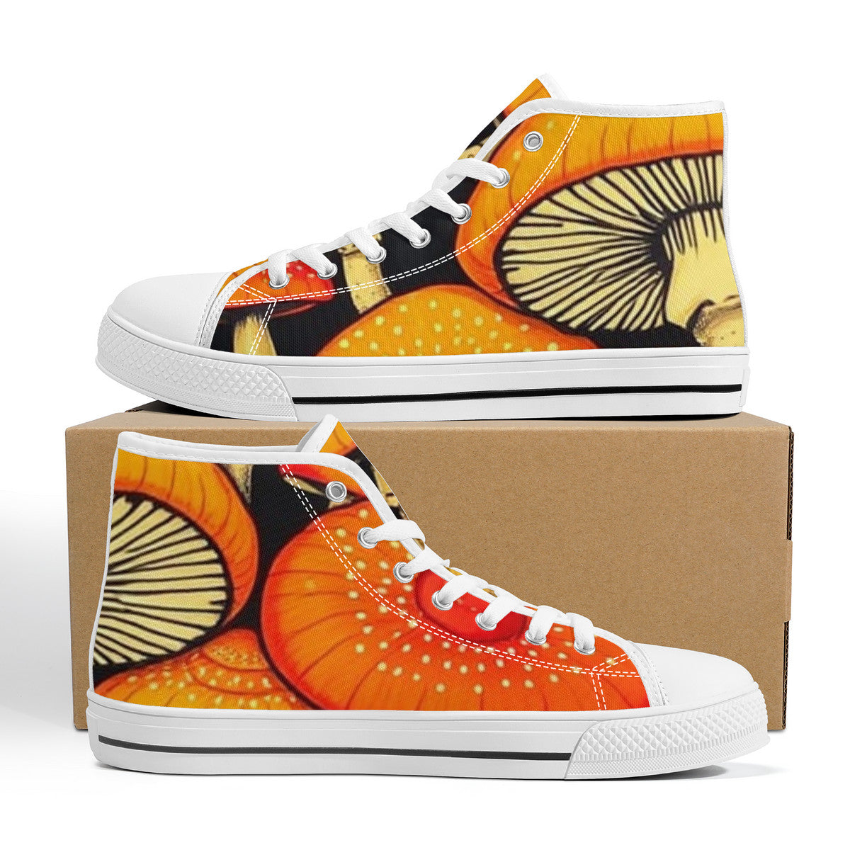 FWS High-Top Canvas Shoes With Customized Tongue - White