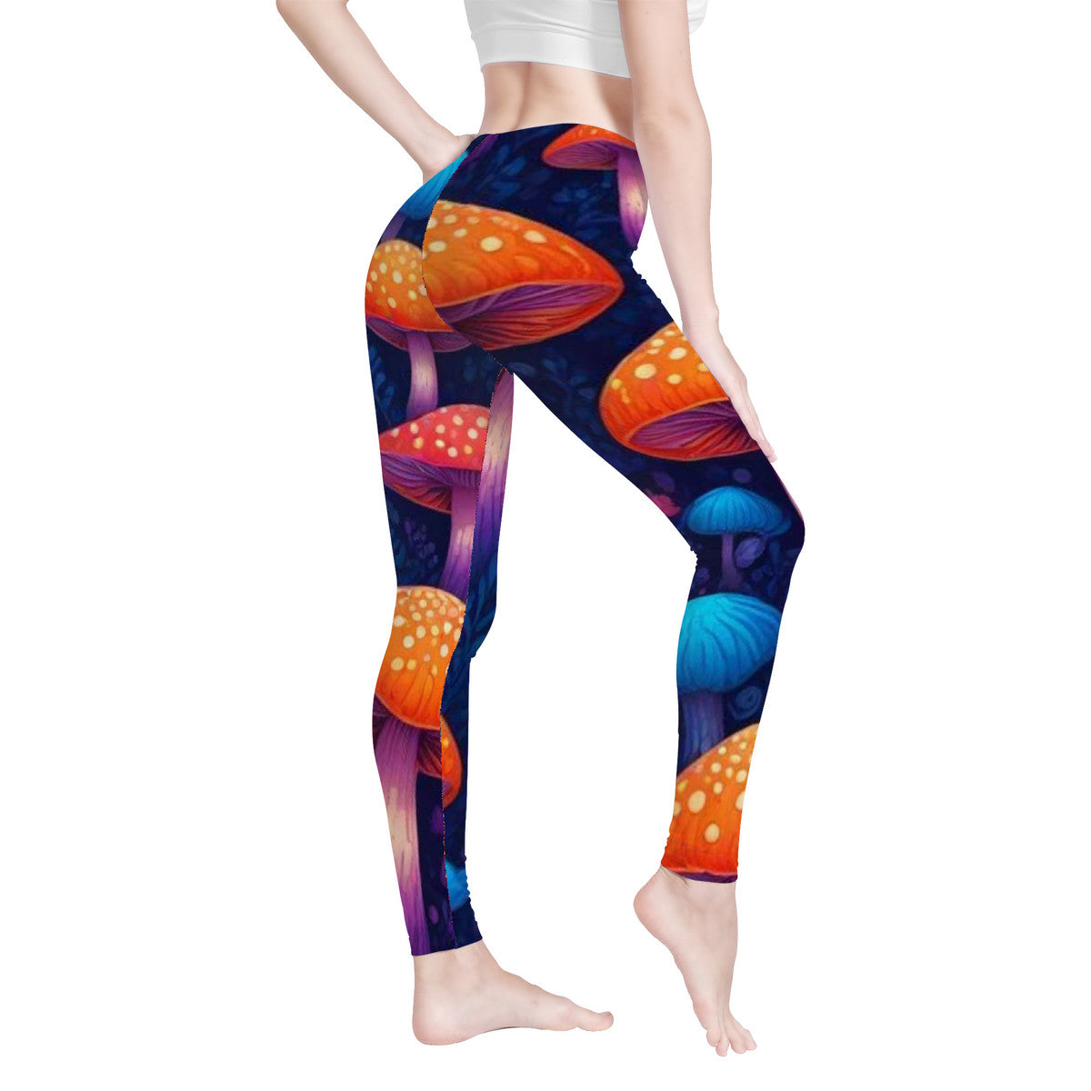 Custom Mushroom Design All-Over Print Yoga Leggings