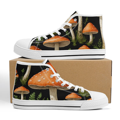 FWS High-Top Canvas Shoes With Customized Tongue - White