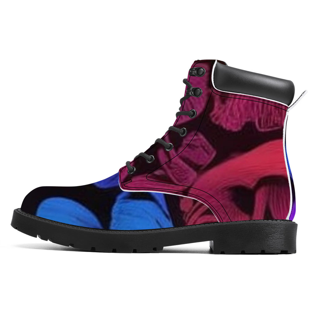 Rainbow Synthetic Leather Boots - Vegan Waterproof All-Season Boots | Piper's Shroom Works