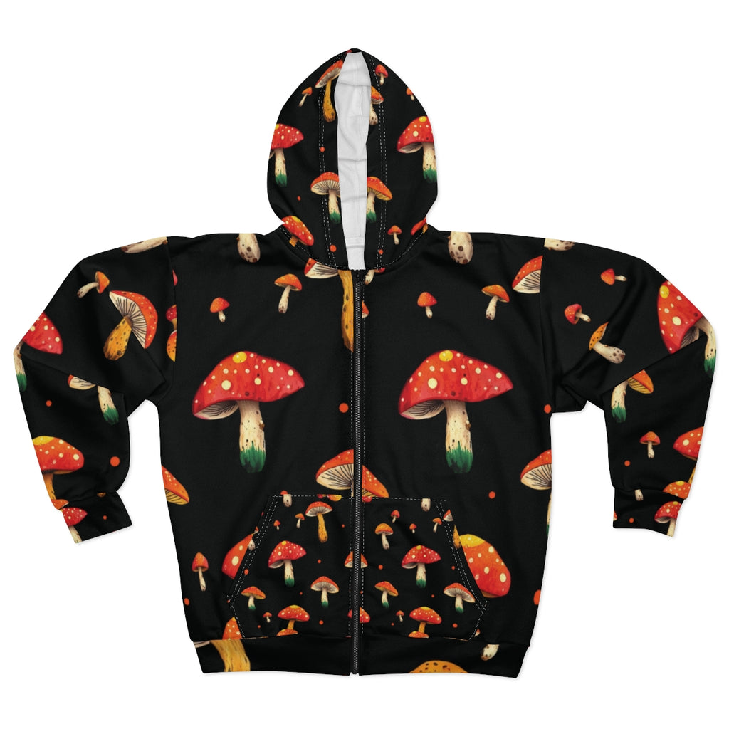 Mushroom Hoodie Red Mushroom Print