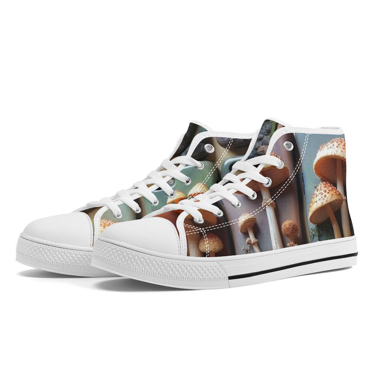FWS High-Top Canvas Shoes With Customized Tongue - White