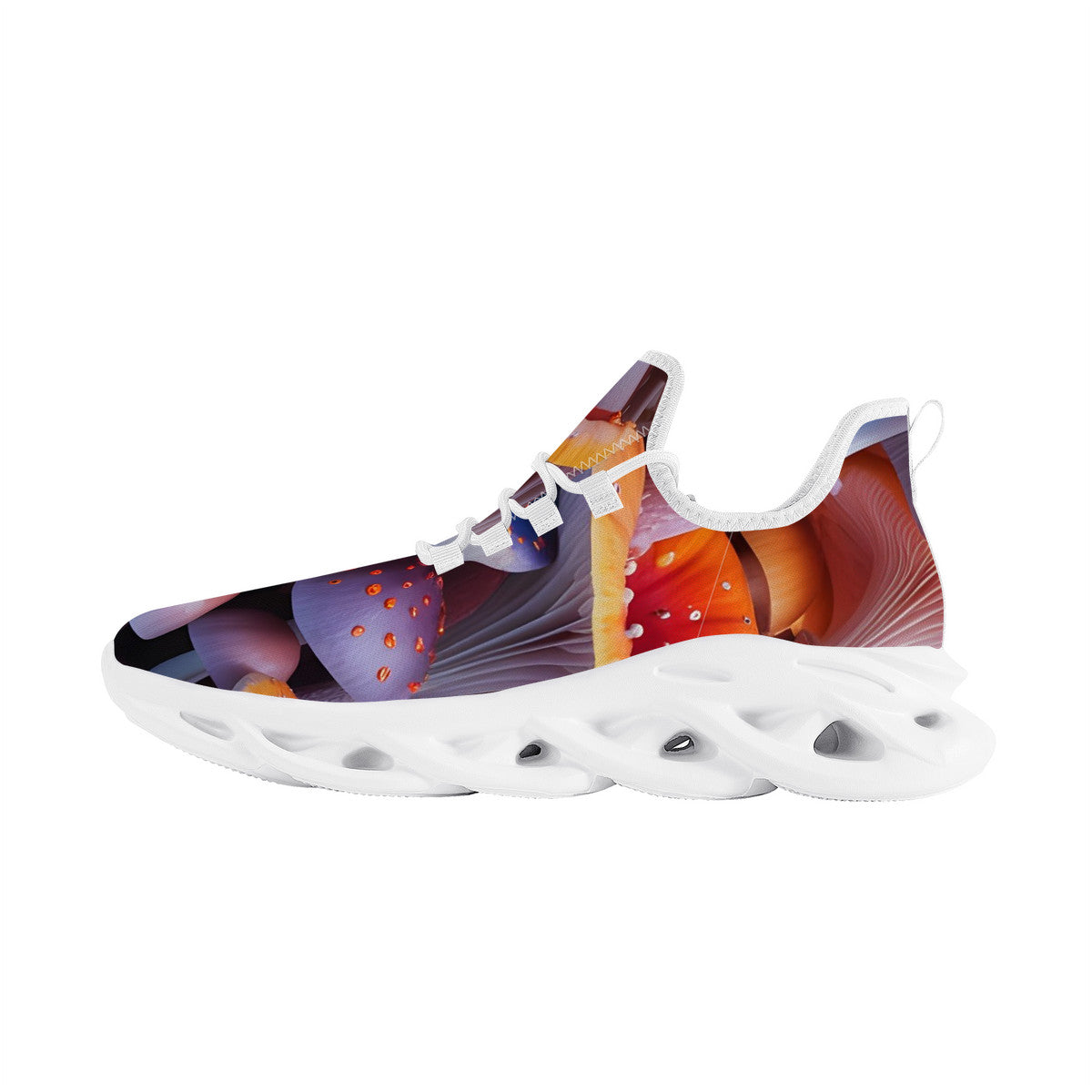 Custom Design Mushroom Print Flex Control Sneaker - White