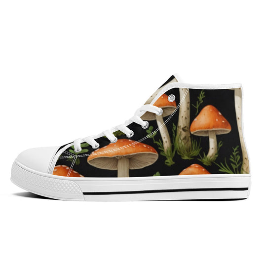 FWS High-Top Canvas Shoes With Customized Tongue - White