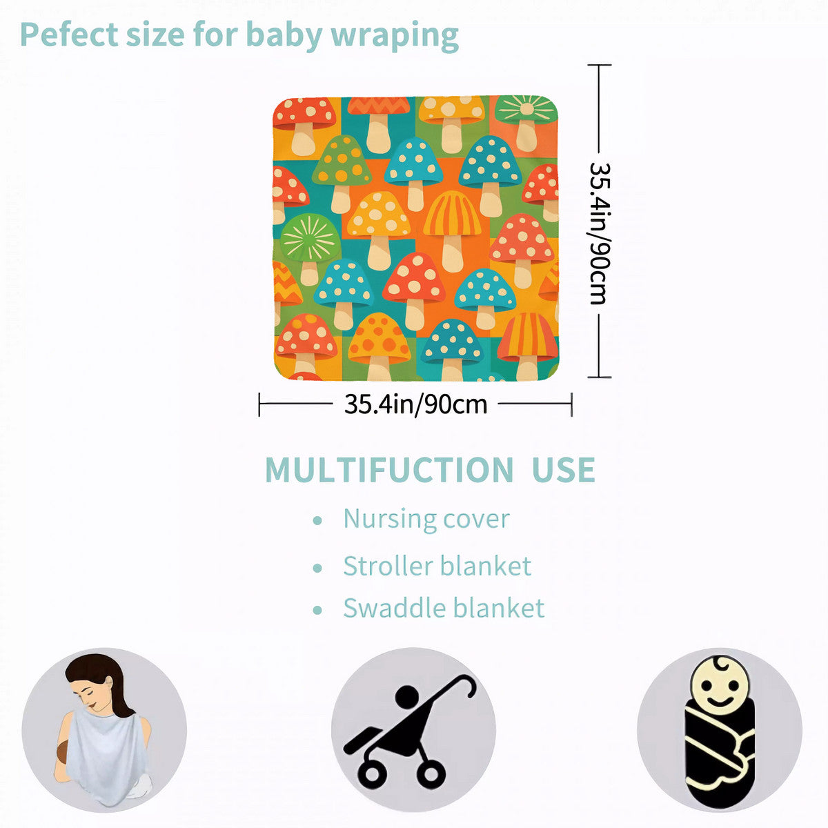 🍄✨ Baby Swaddle Blanket🍄✨