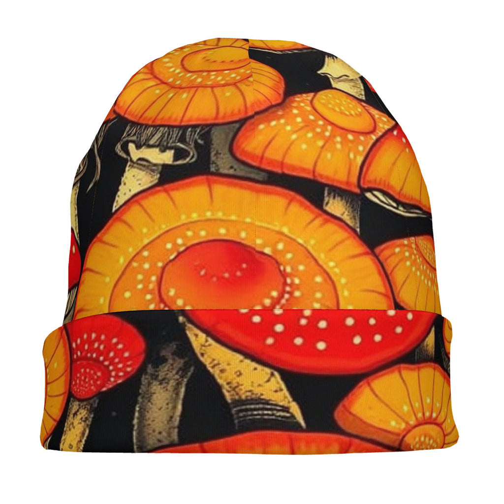 Mushroom Design Custom Adult Knitted Beanie, Is Perfect For Both Men & Women