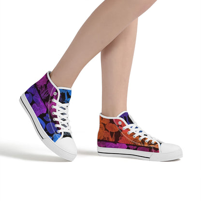 FWS High-Top Canvas Shoes With Customized Tongue - White