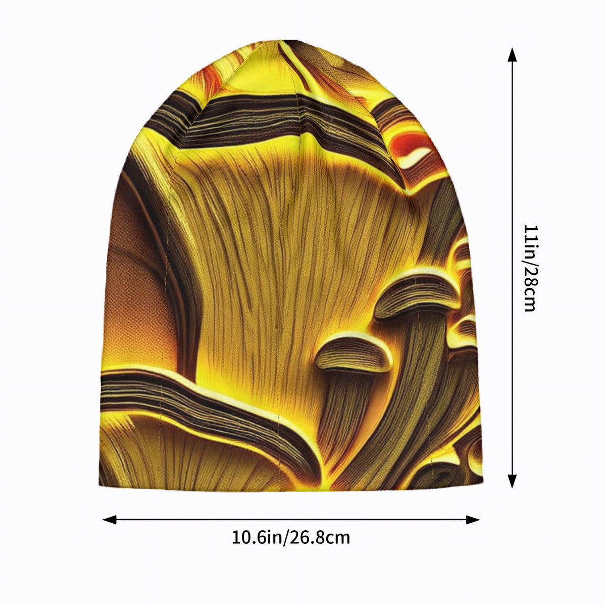 Mushroom Print Adult Fashion Knitted Beanie, 95% Polyester and 5% Spandex