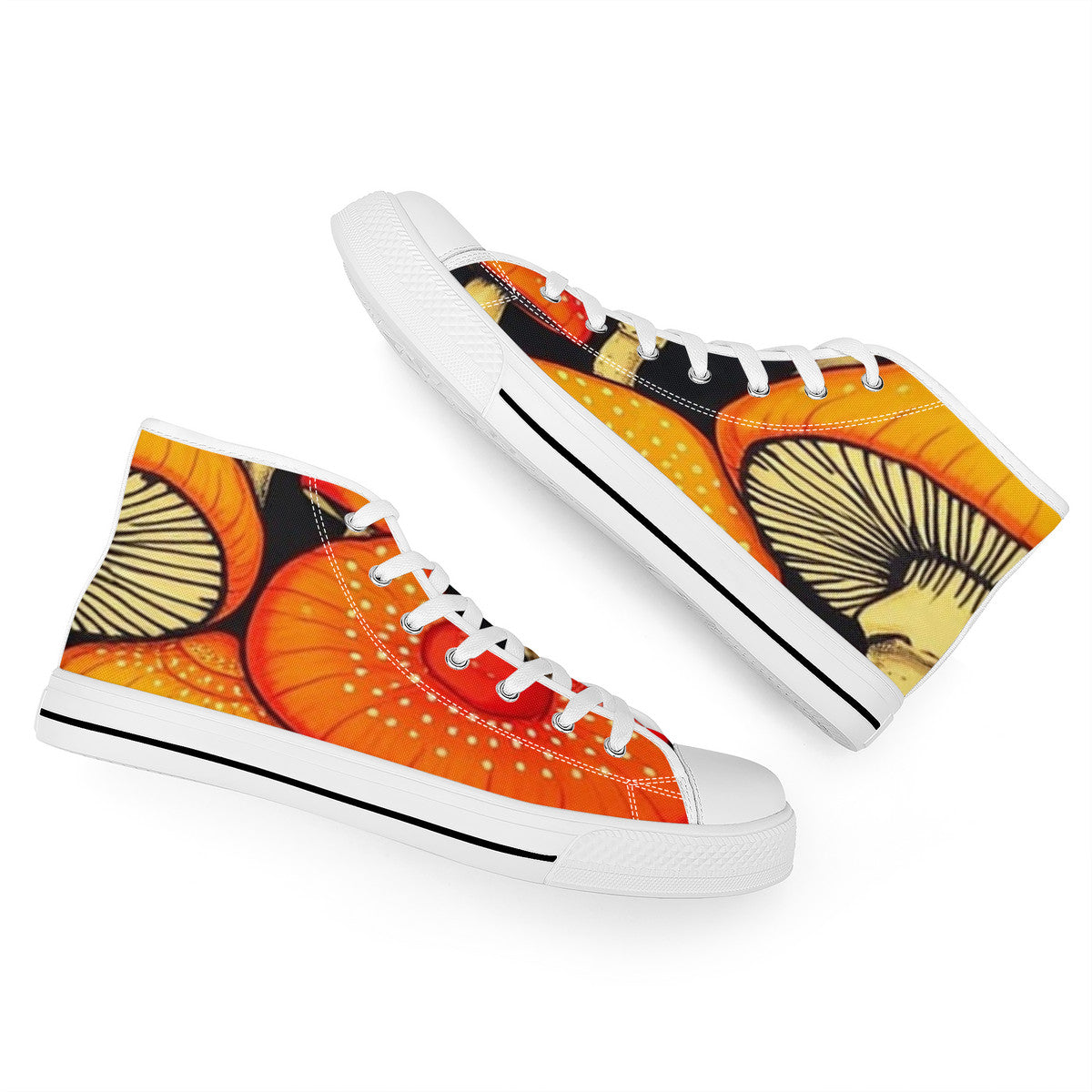 FWS High-Top Canvas Shoes With Customized Tongue - White